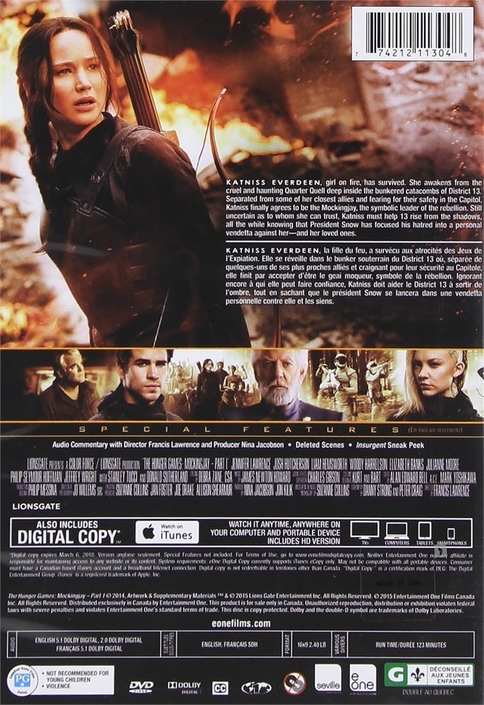 The Hunger Games: Mockingjay Part 1 DVD + Digital – Sealed - photo 2