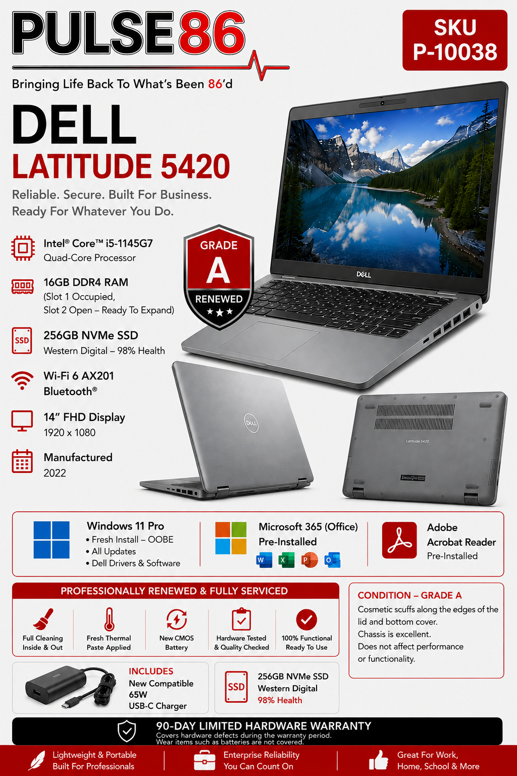 Dell Latitude 5420 – 11th Gen i5 / 16GB / 256GB – Windows 11 Pro