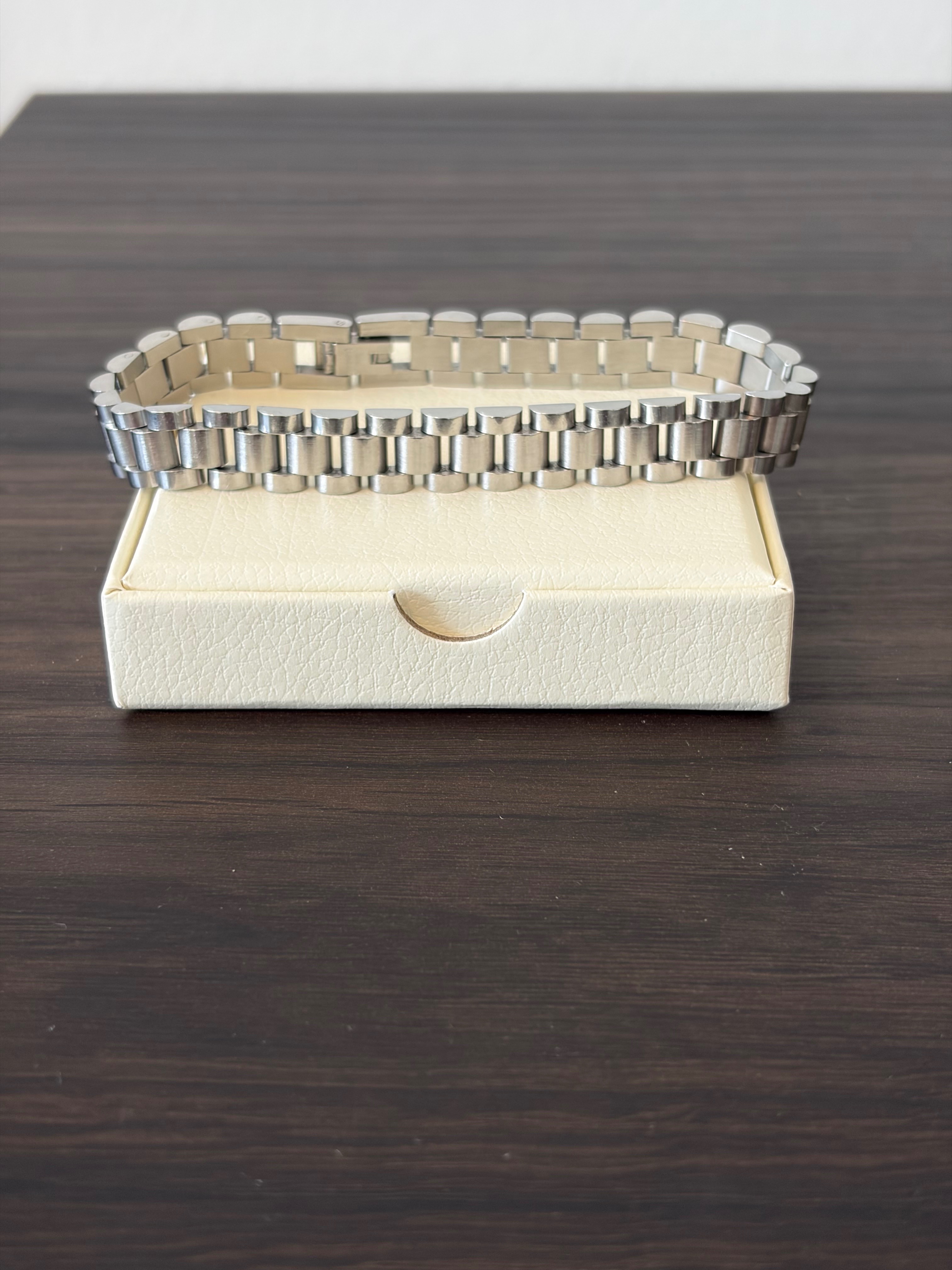Men's Stainless Steel President Style Link Bracelet 8.5" - photo 2