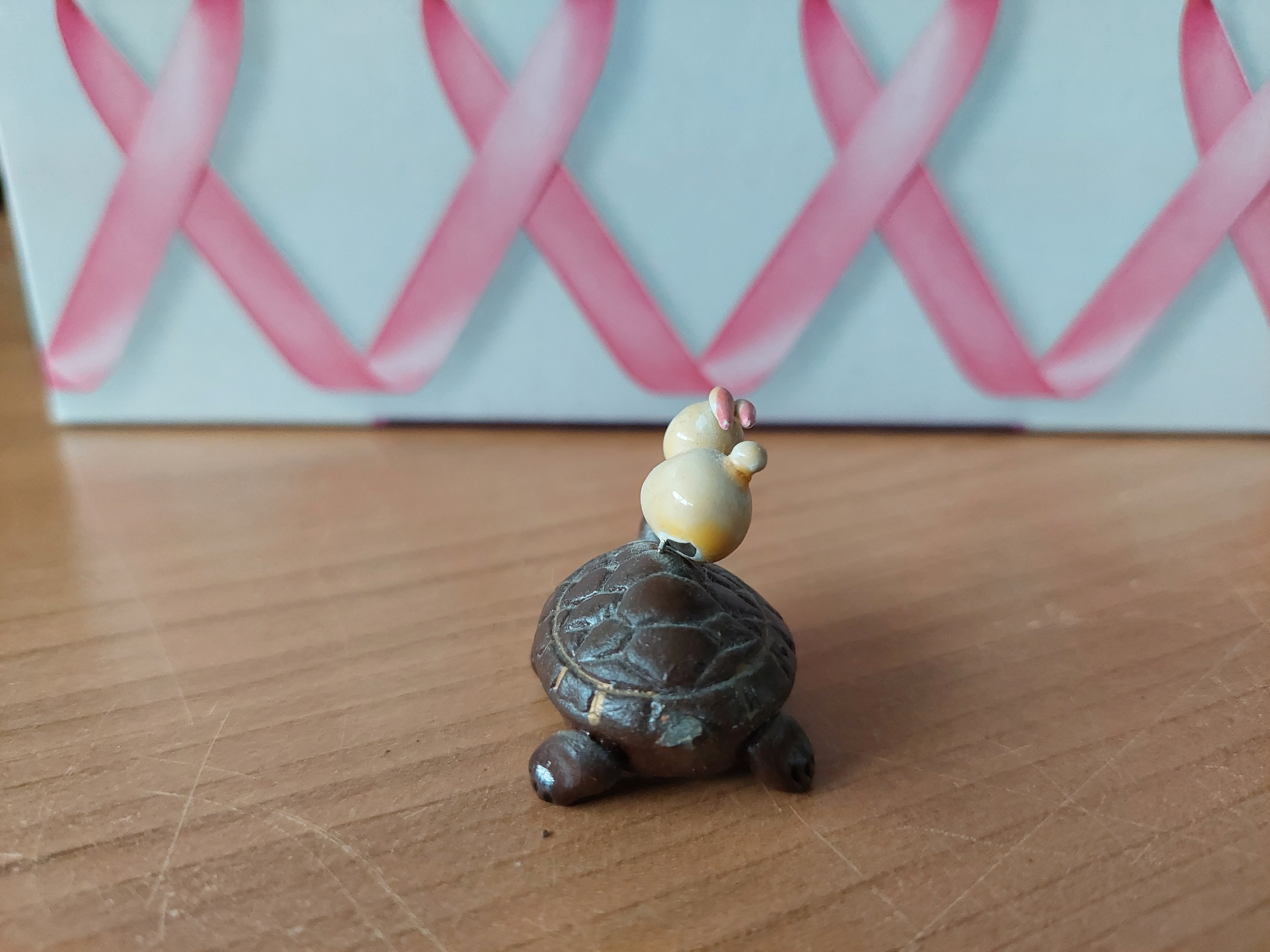 Vintage Turtle Bunny Rabbit Tortoise Hare Miniature Figurine - photo 4