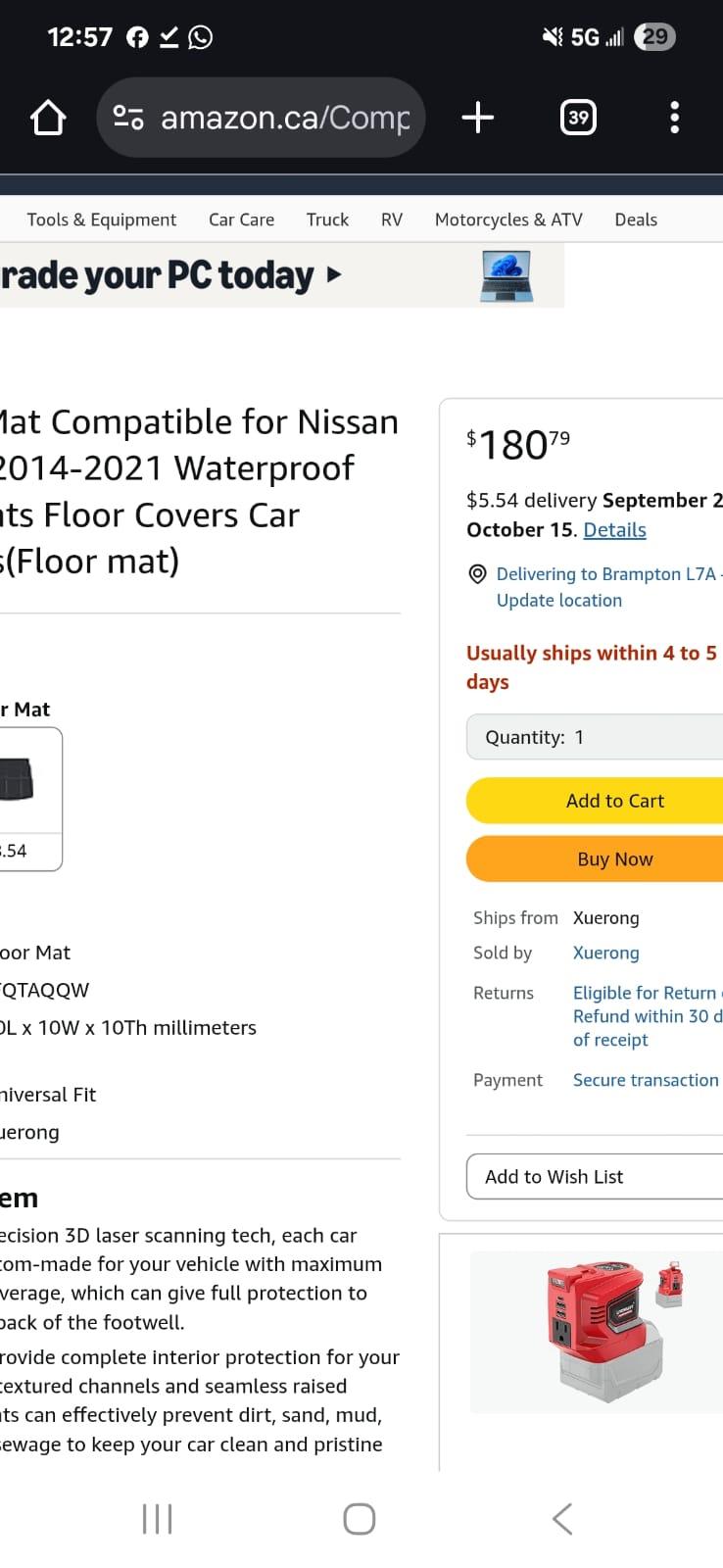 5. RizLiner Nissan Rogue 2014-2020 Floor Mats - photo 3