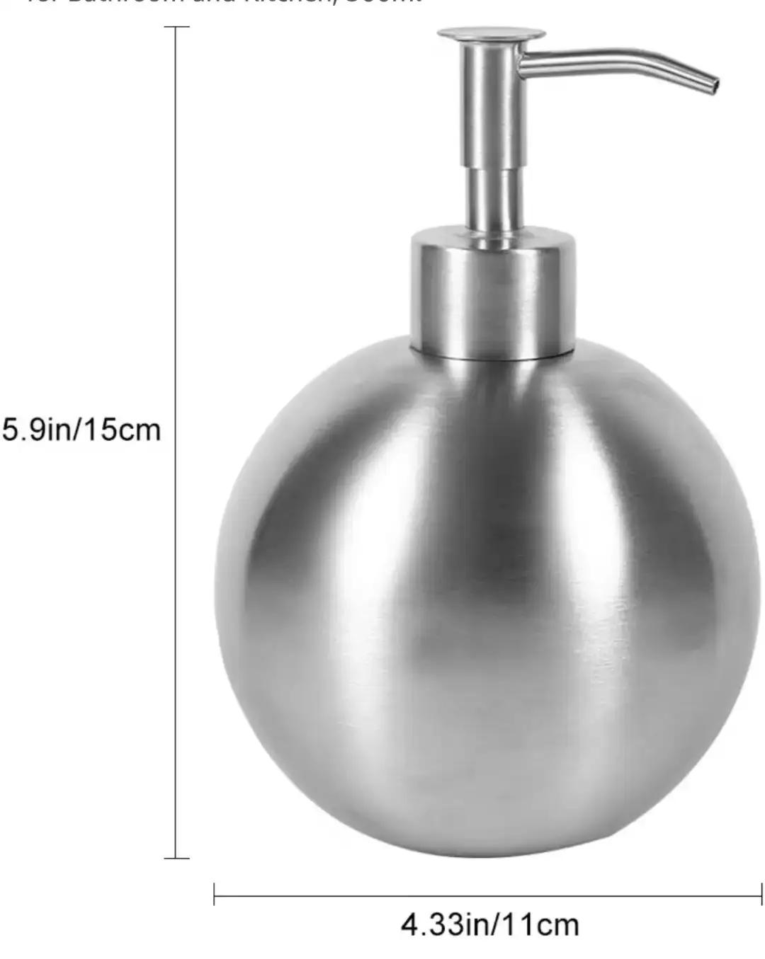 Stainless Steel Soap Dispenser - 500ml - photo 2