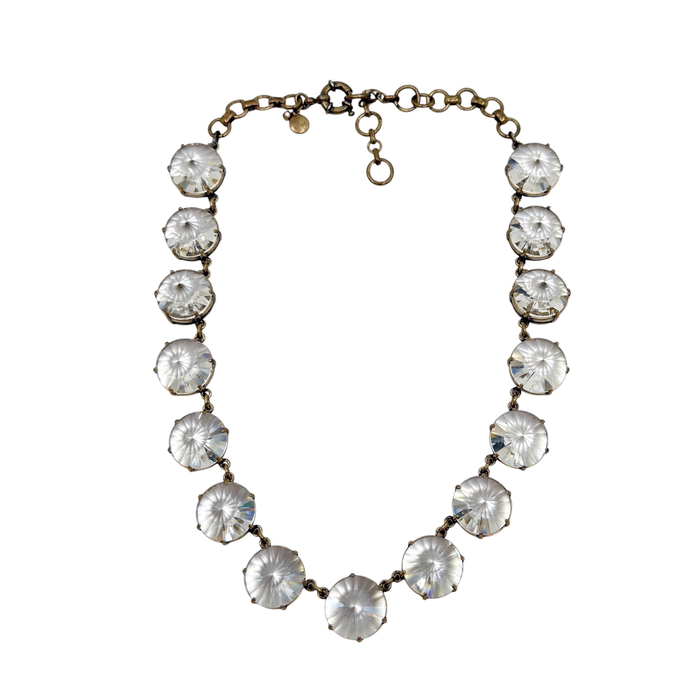 J. Crew Brass tone 16mm rivoli cut crystal necklace - photo 4