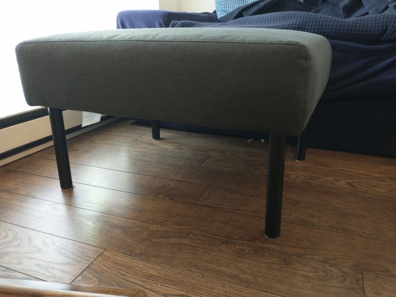 Gray ottoman/footstool - photo 3