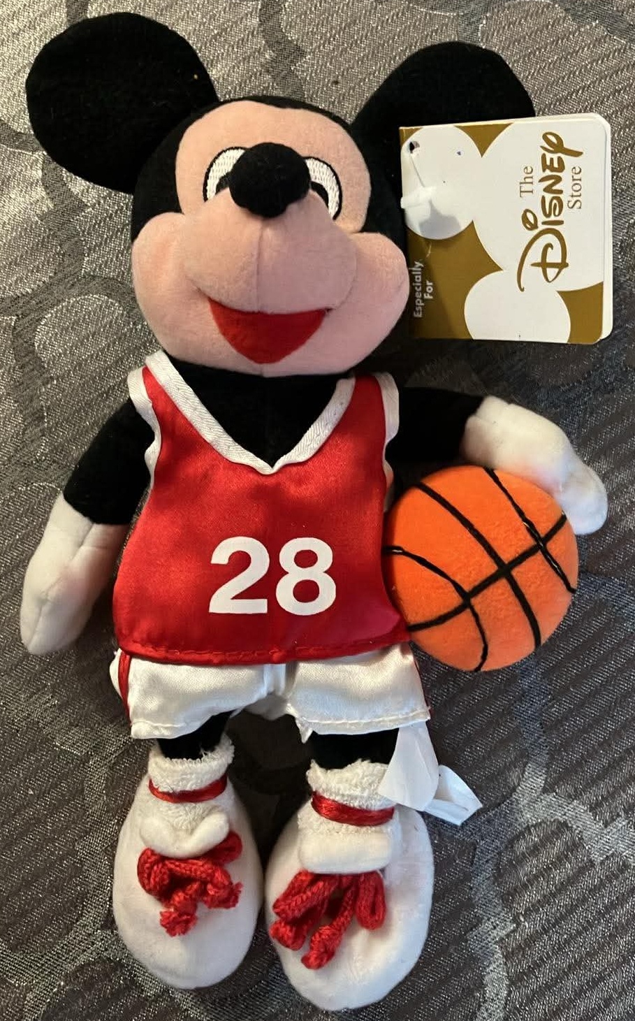 Disney Store Basketball Mickey Mouse Bean Bag Plush - 9 Inches