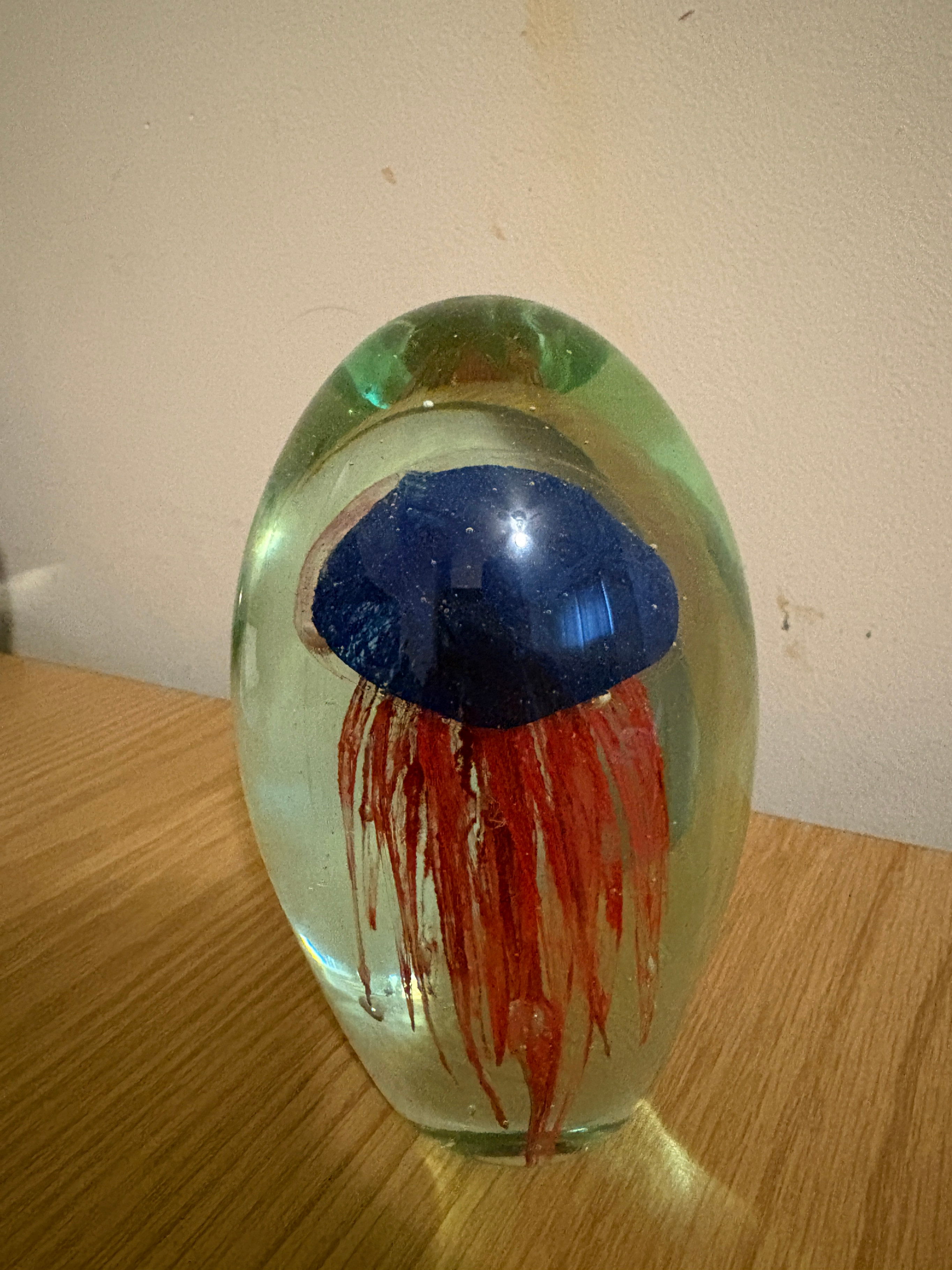 Glass Jellyfish Paperweight
