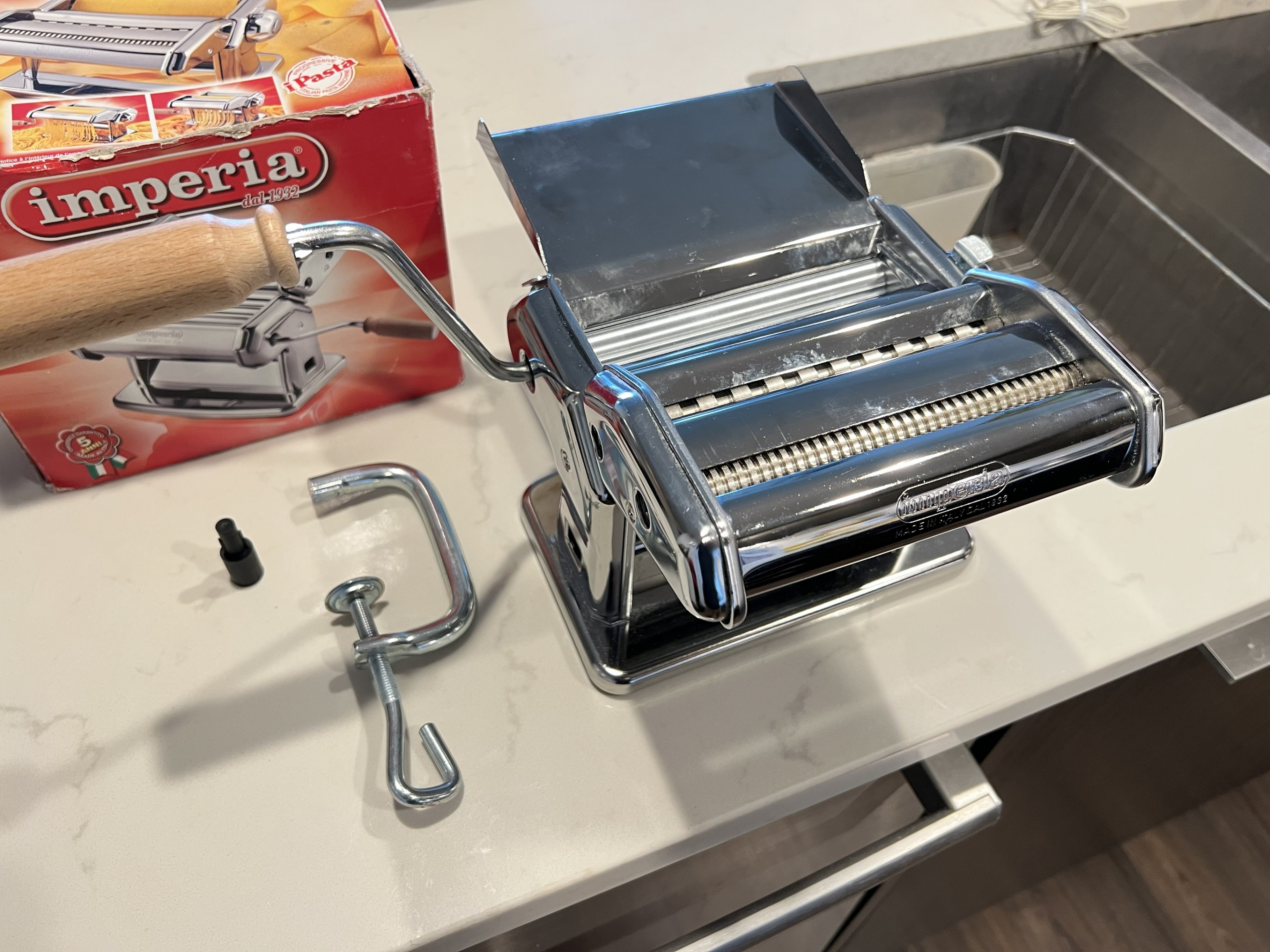 Imperia Pasta Machine (w/ Fettucine & Tagliatelle accessory)