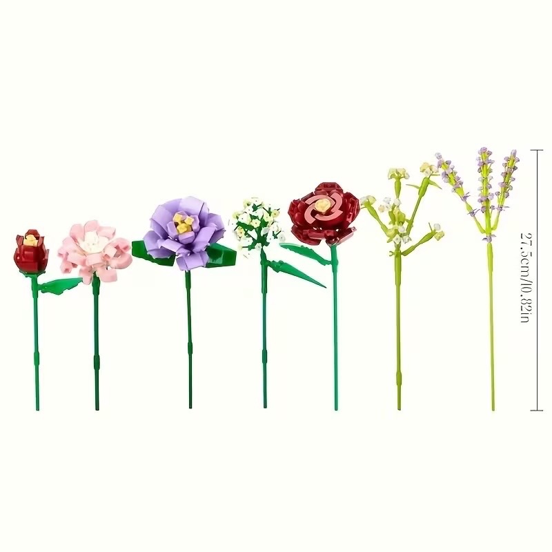 628pcs Floral Lego Style Bouquet - 11 Flowers - photo 2