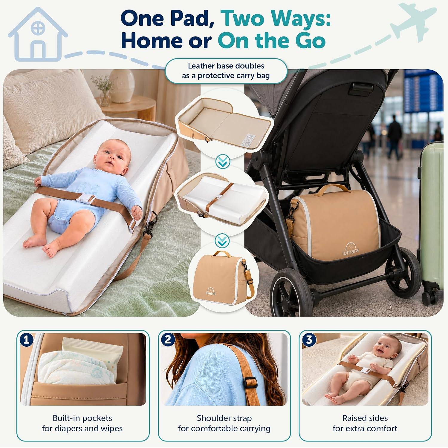 LUMARA 2-in-1 Portable Baby Changing Pad - photo 4