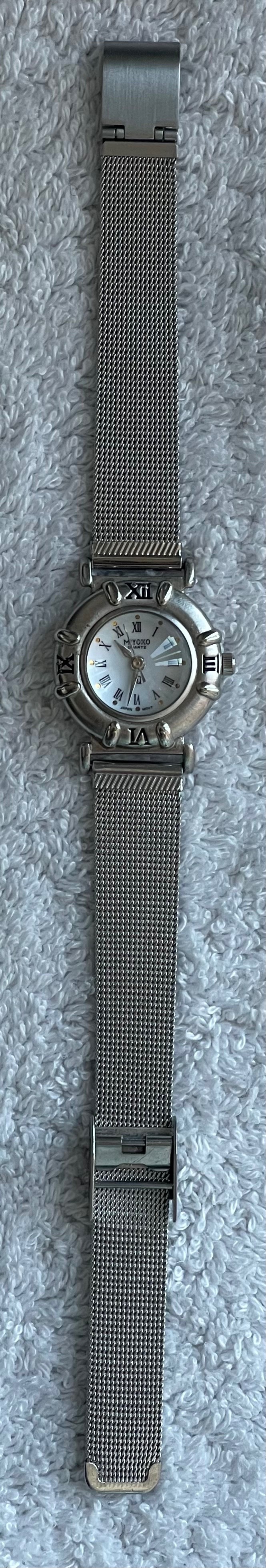 Vintage Miyoko Silver Mesh Roman Numeral Watch (Needs Battery) - photo 4