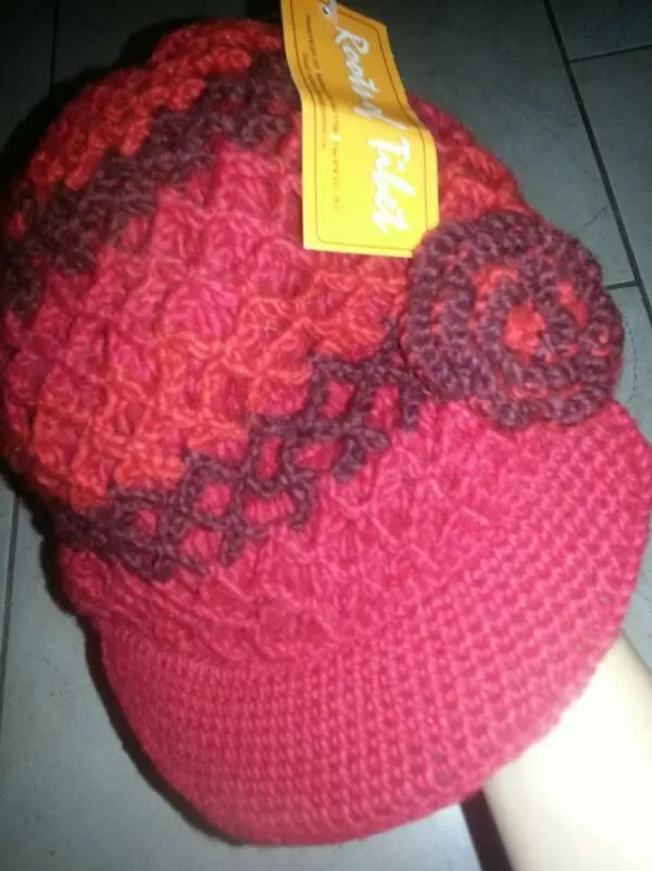 Warm 100% Wool HandMade Red Hat / Toque -- Cozy And Stylish