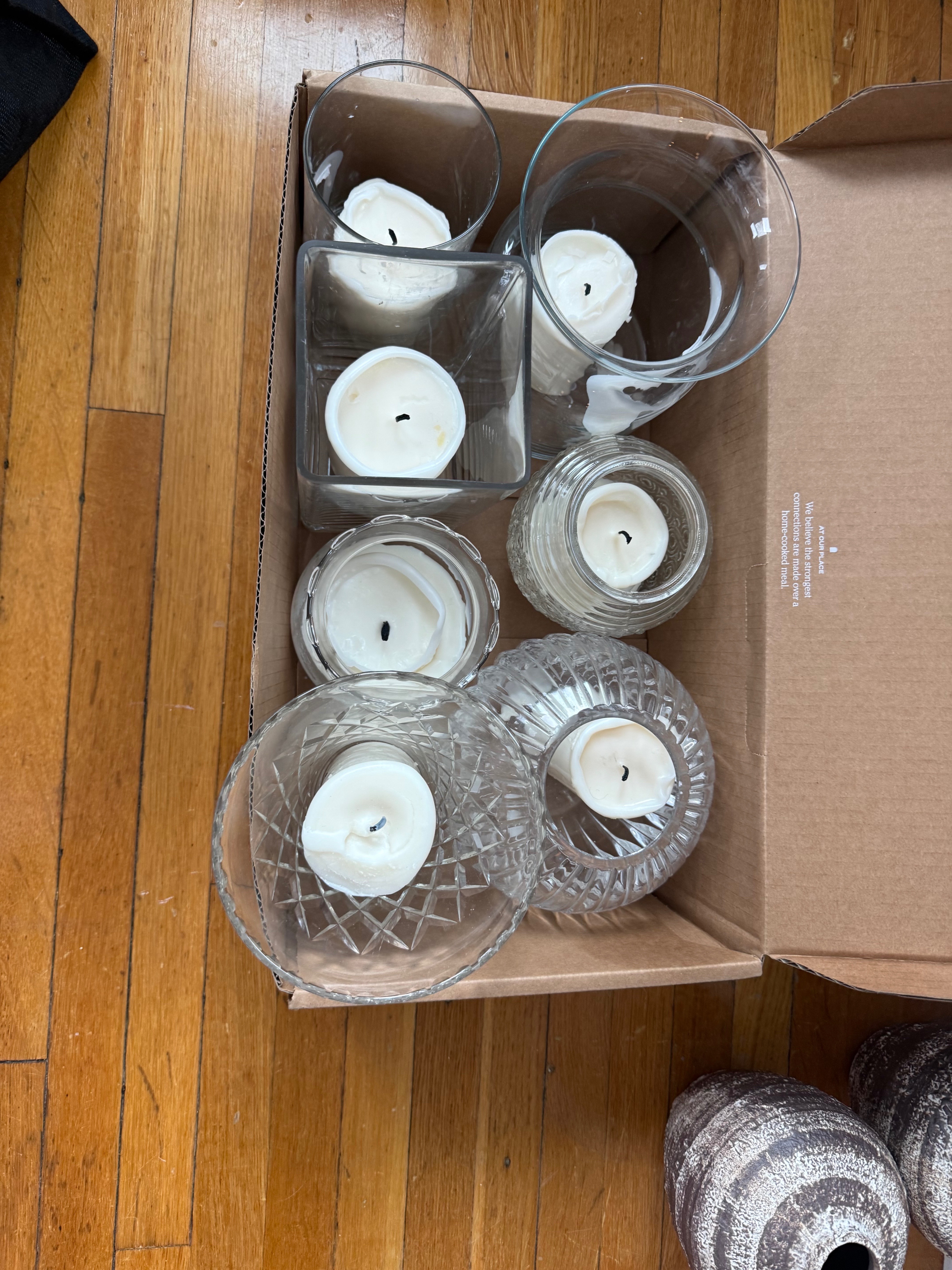 White Candles in Glass or Crystal Vases - photo 2
