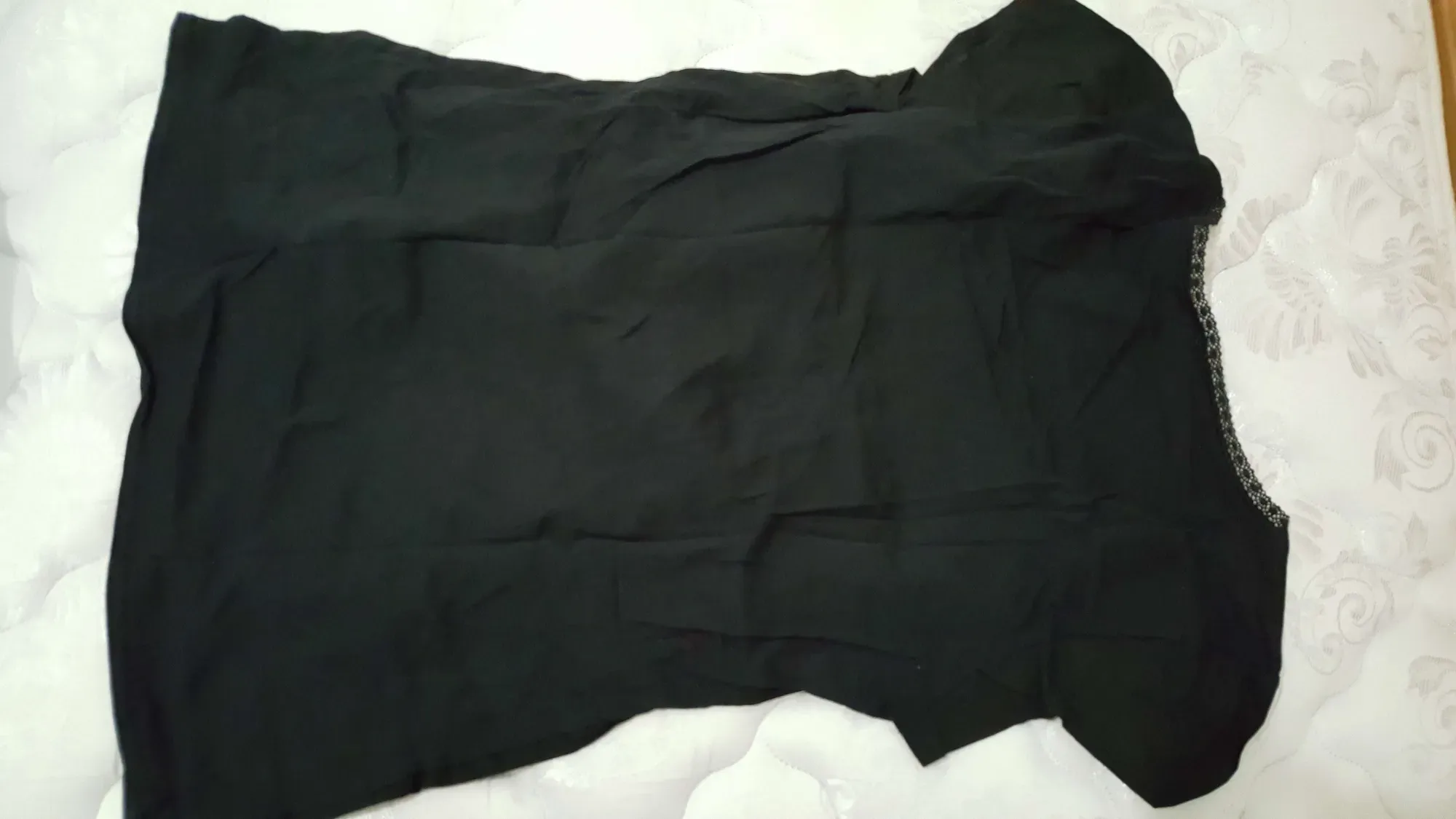 Vintage Benetton Shirt w Lace collar & Tuxedo Styling near th... - photo 4