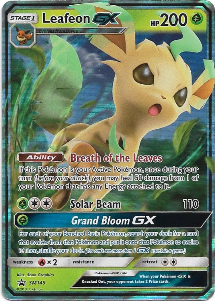 Pokemon Leafeon GX SM146 SM Black Star Promo NM