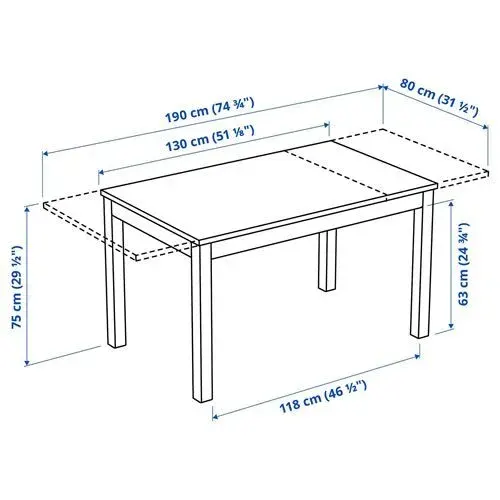 IKEA LANEBERG White Extendable Table - photo 4