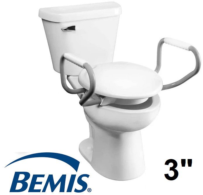 NEVER USED Bemis Elongated Plastic Premium Raised Toilet Seat