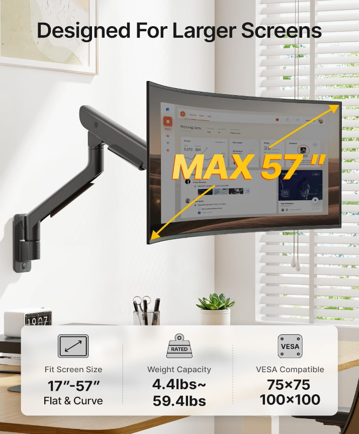 Brand NEW Full Ultrawide Monitor Wall Mount (17"-57") - White - photo 3