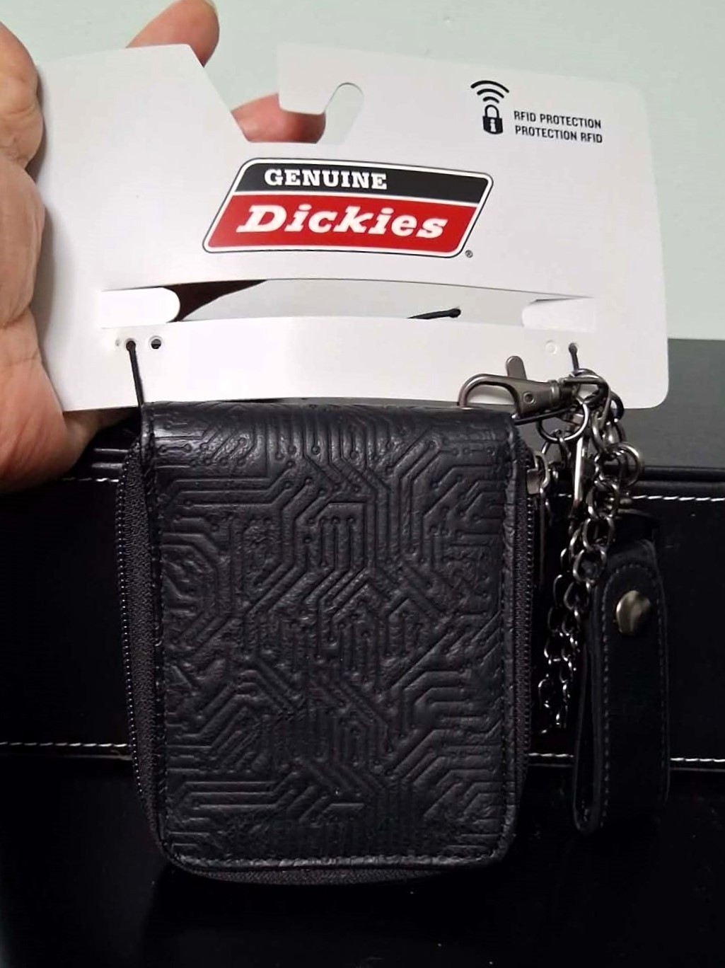 New Genuine Dickies Men Embossed Zip Anti-Theft Bifold Wallet