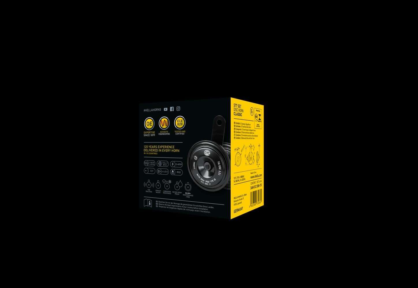 HELLA 77mm 12V Dual Disc Horn Kit – 2 Pcs - photo 3