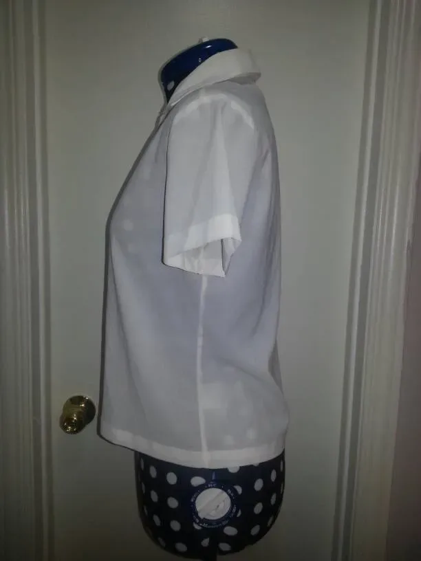 Short Sleeved White Button Up Shirt - Estimate (Size Small)