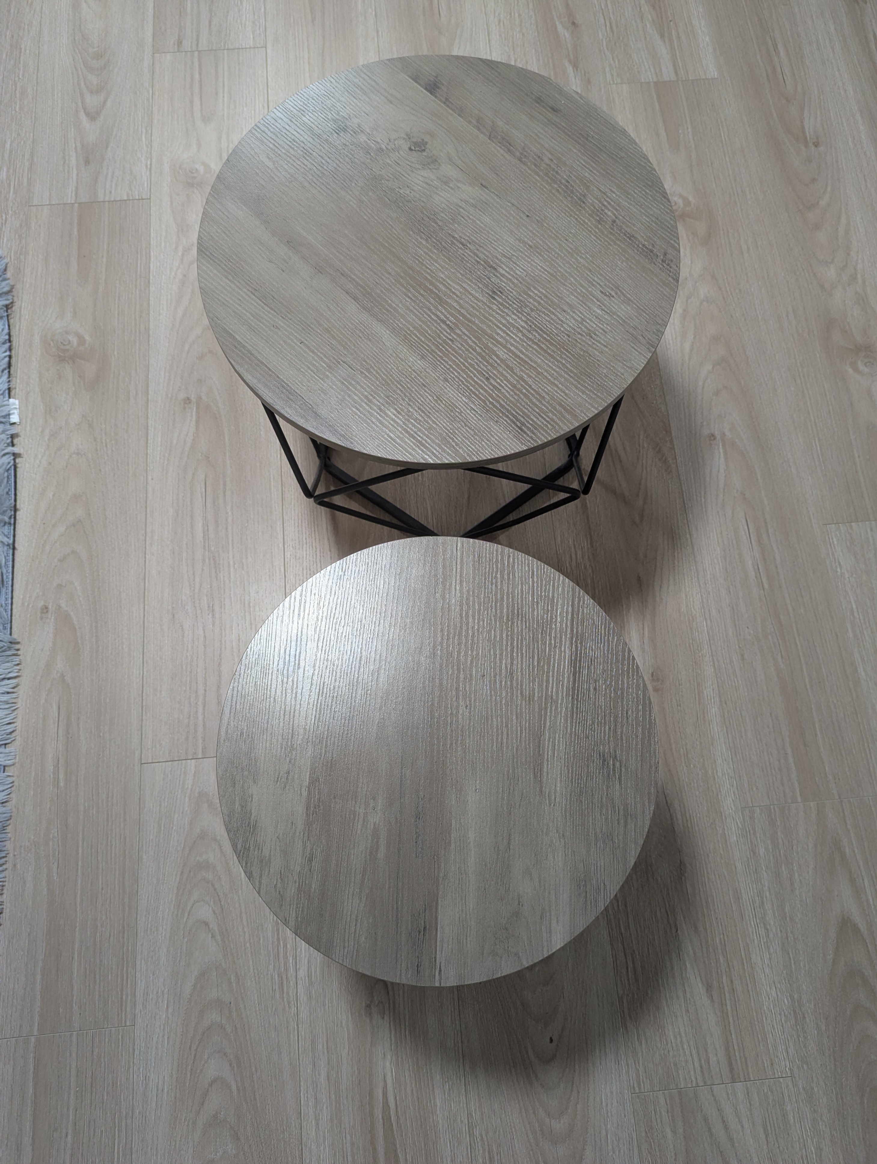 2-Piece Nesting Coffee Table Set - Greige & Black | PickUp Only - photo 2