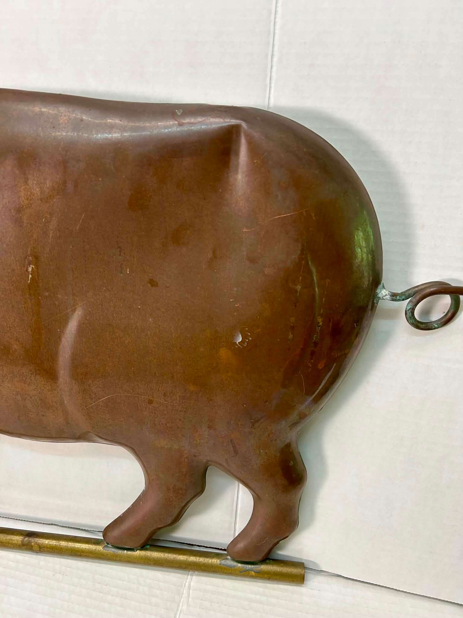 Vintage Copper Pig Weather Vane Topper - photo 4
