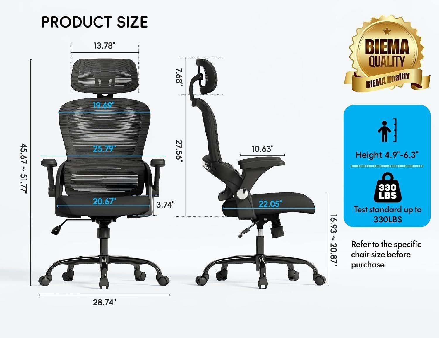 BIEMA Ergonomic Mesh Office Chair - photo 3