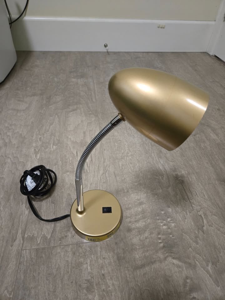 Gold LED Desk Lamp - Flexible Neck, Like New