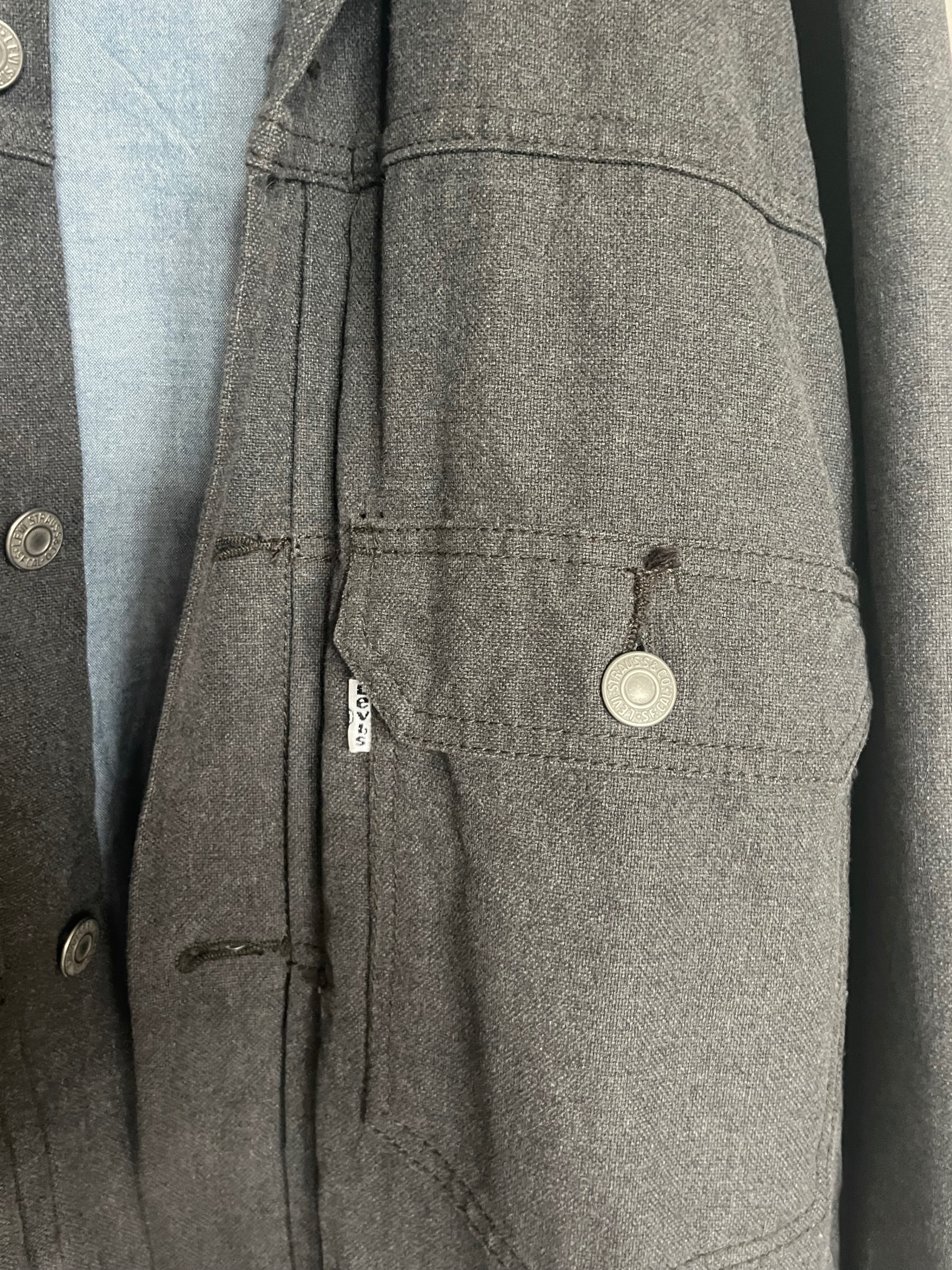 Levi's Charcoal Grey Twill Trucker Jacket (Medium) - photo 3