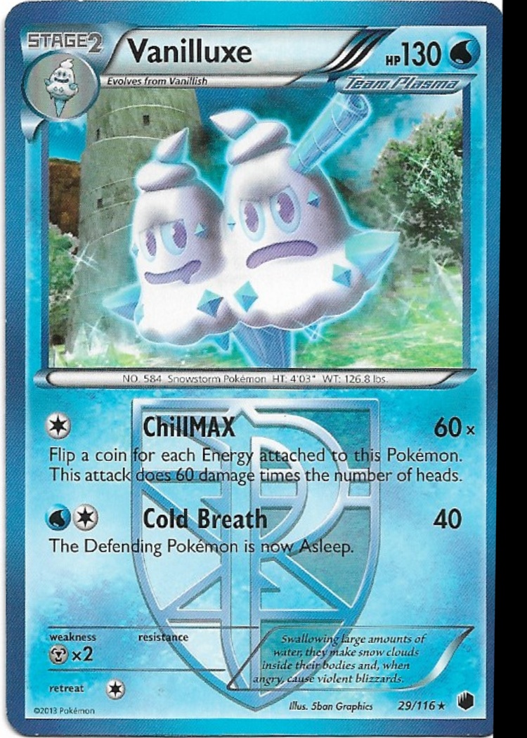 Pokemon Vanilluxe 29/116 Plasma Freeze NM
