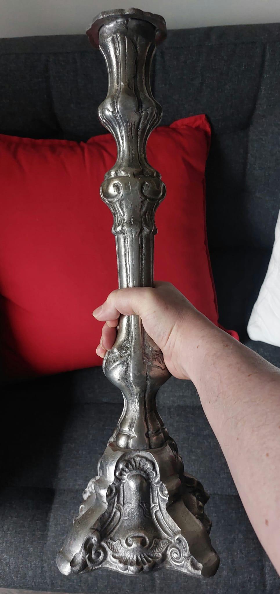 Vintage Gothic 20” Cast Metal Candlestick - photo 4