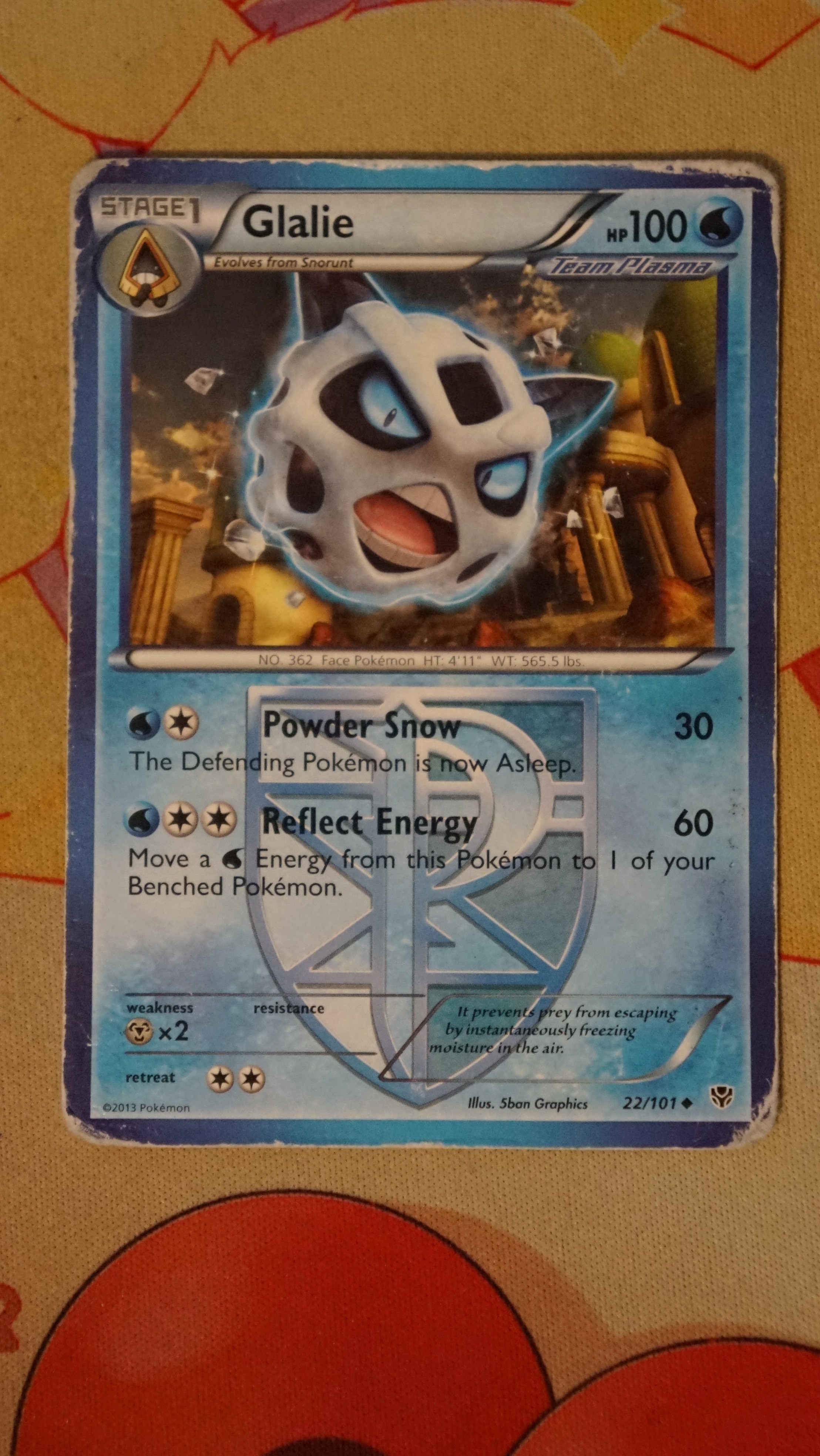 Pokemon Glalie 22/101 Plasma Blast HP - photo 3