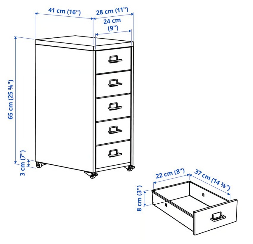 IKEA HELMER 6-Drawer Storage Unit – White - photo 2