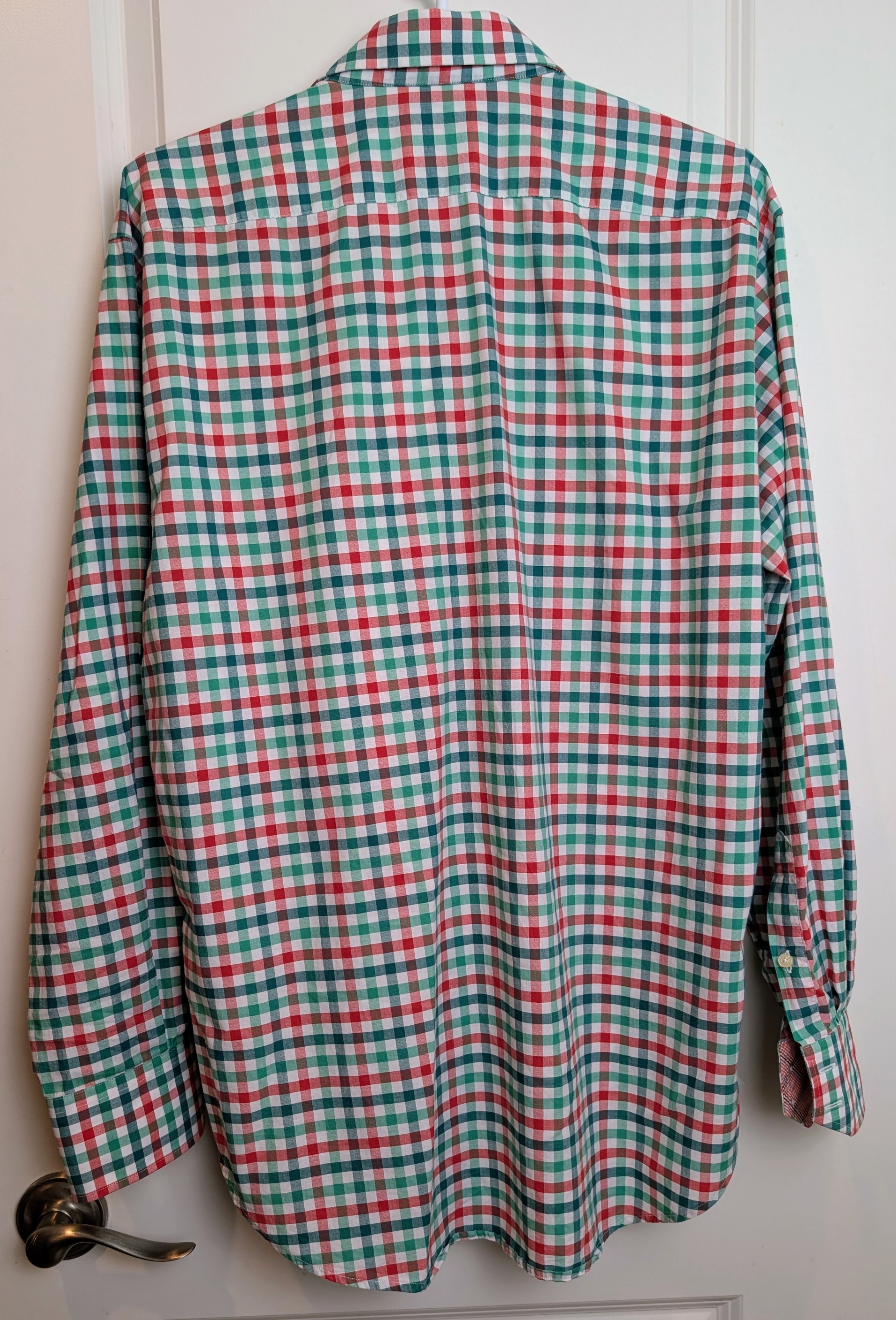 Thomas Dean 100% Pima Cotton Plaid Long Sleeve Button-Down Shirt - photo 2