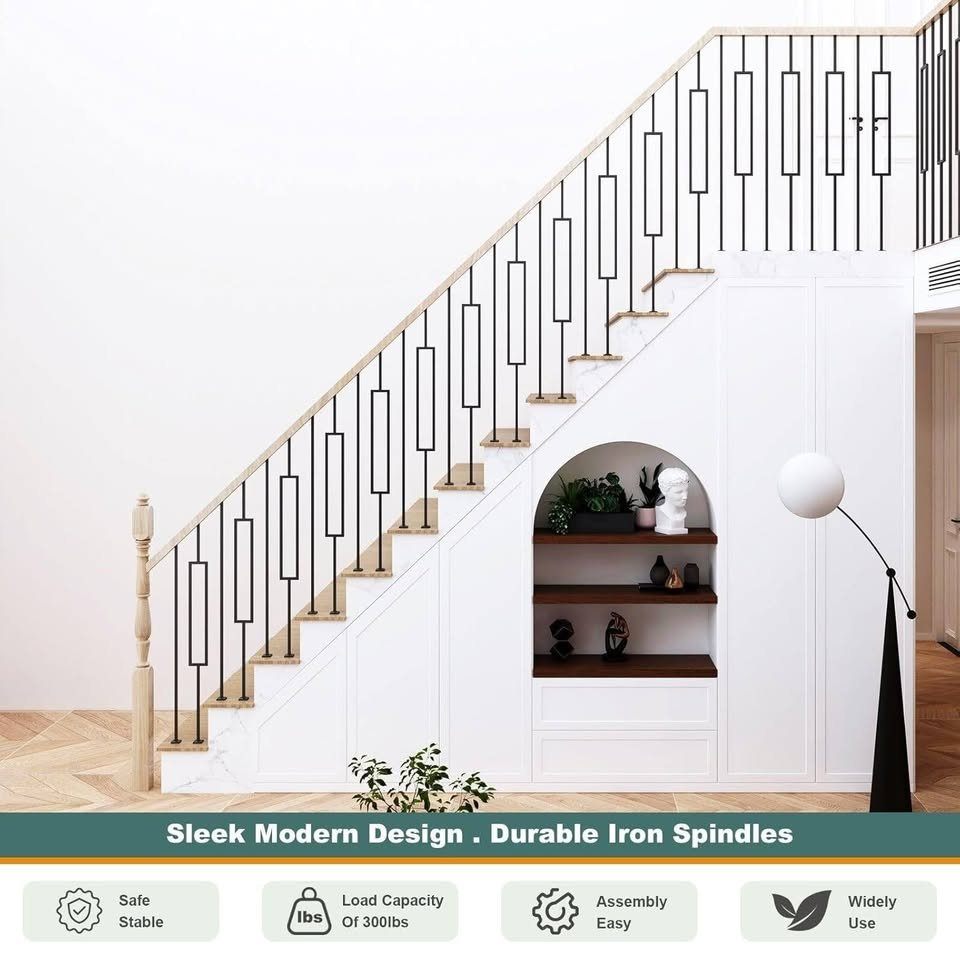 NEW DIYHD Iron Baluster 44" 12-Pack for Stair Railing Post Deck - photo 2