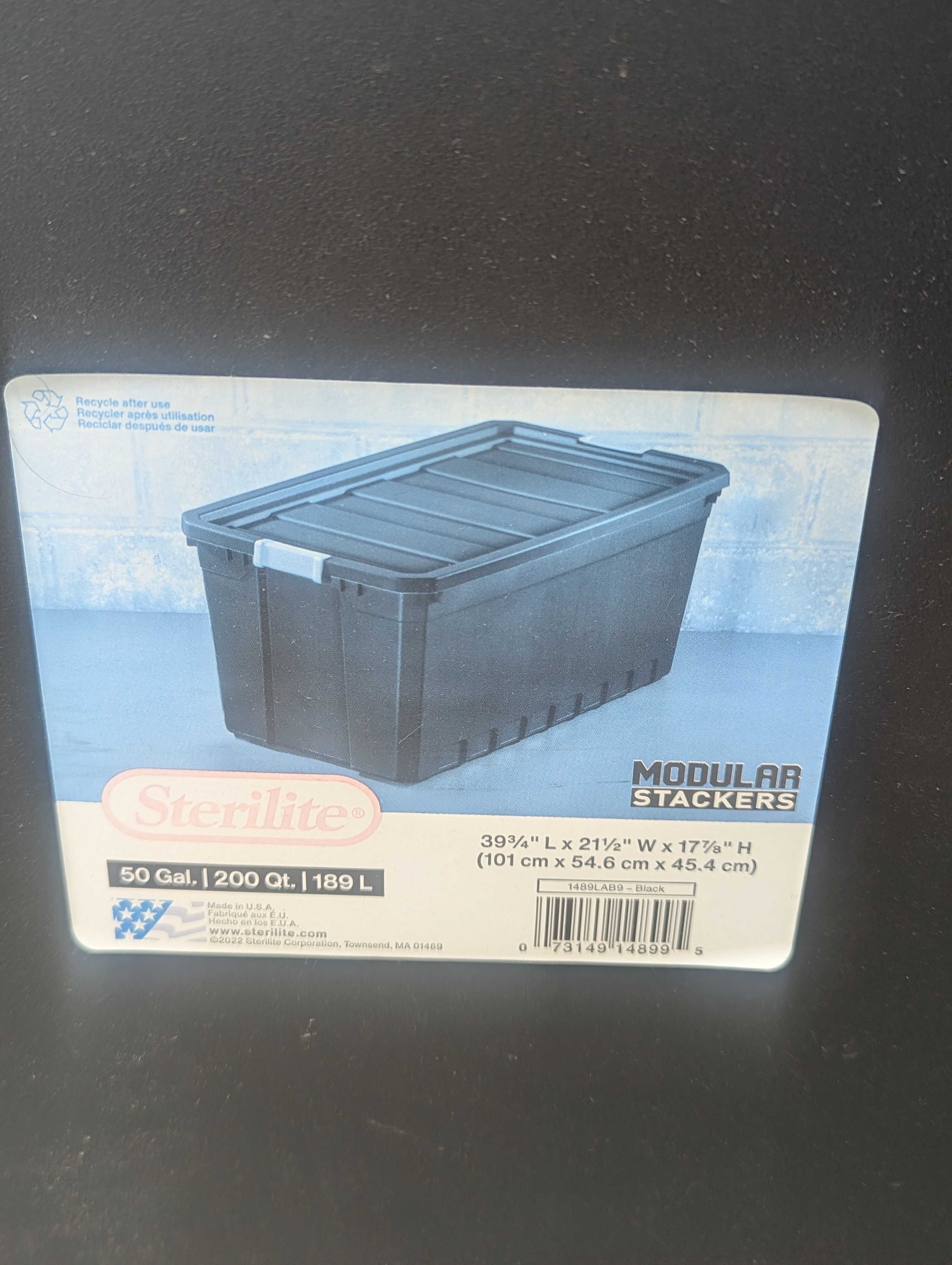 Sterilite 189L storage/moving bins