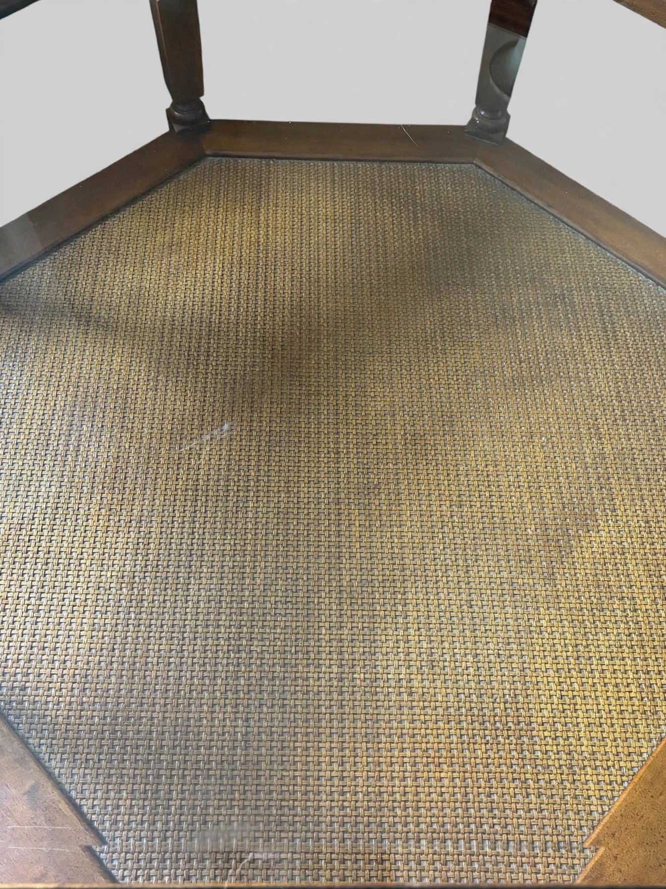 Pecan Wood Coffee Table Set With Glass Tops and 2 End Tables - photo 4