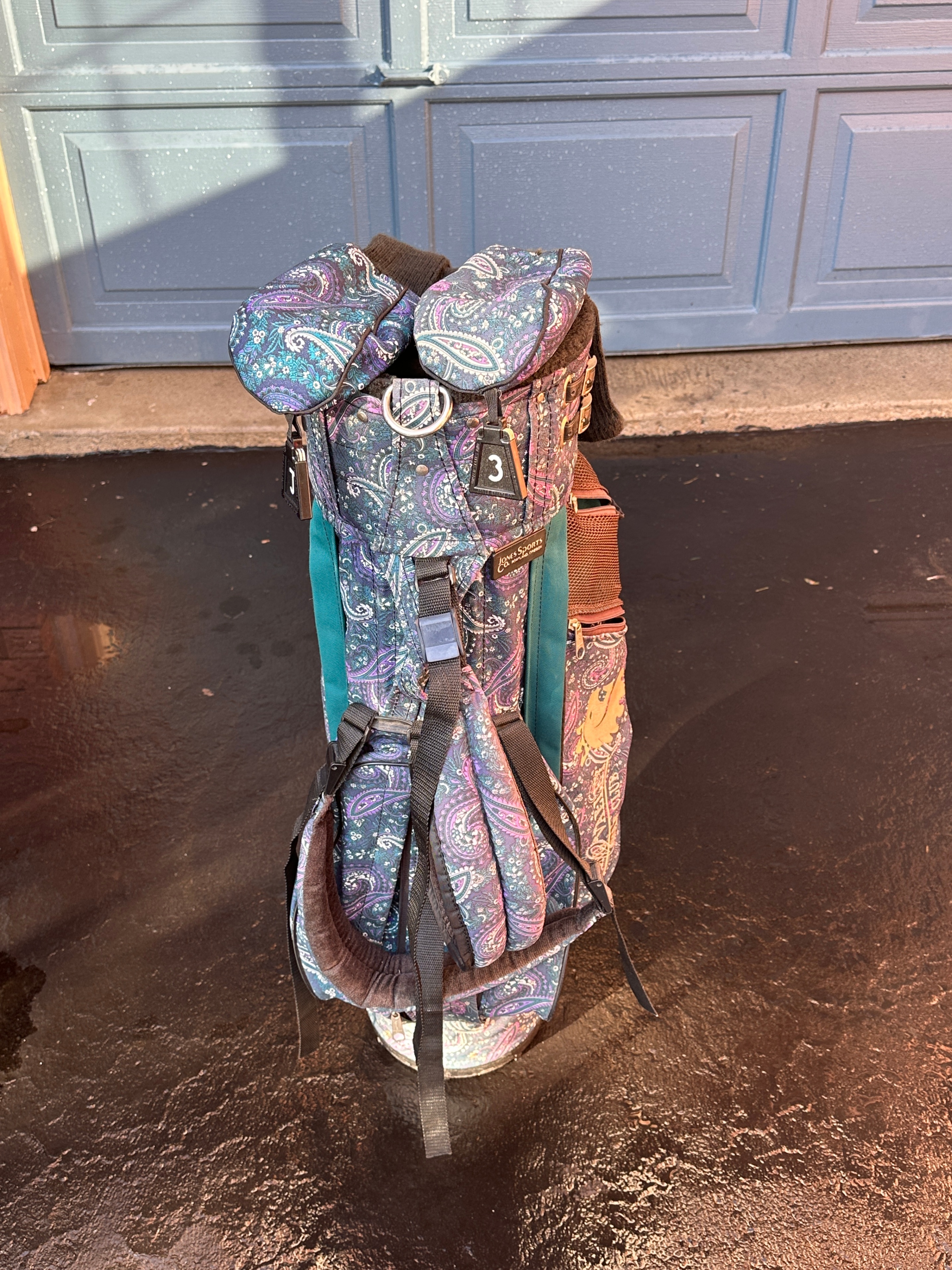 Women Ladies Golf Bag Blue & Purple Paisley - photo 3