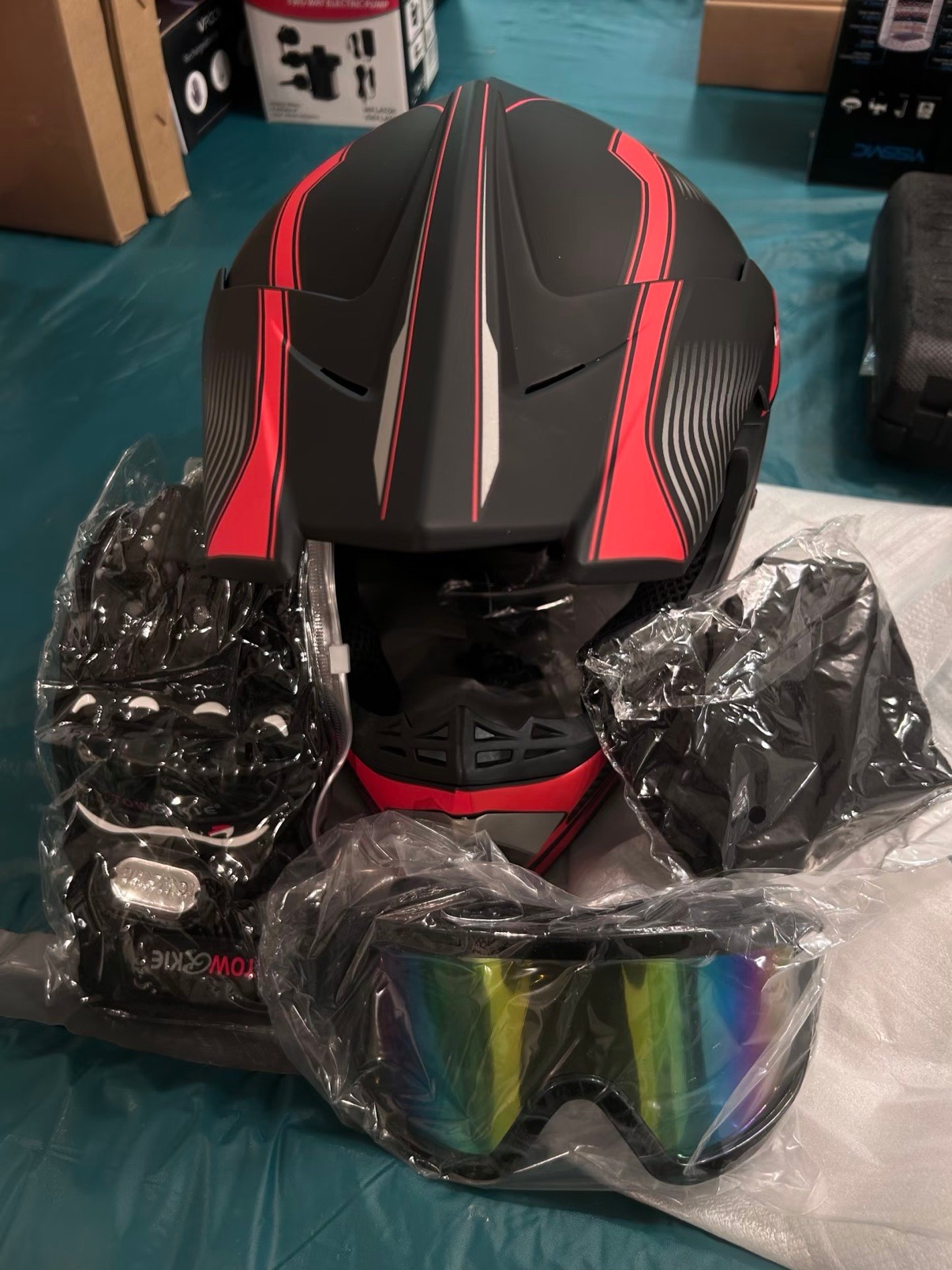 Brand New Adult Motorcycle Helmet Set