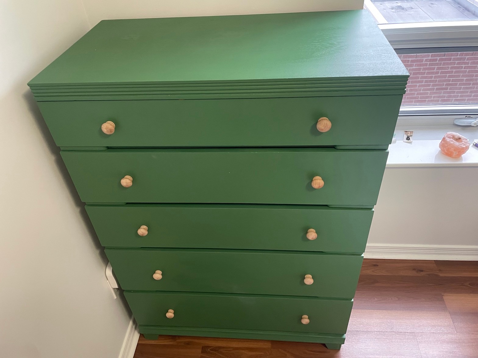 5-drawer green dresser, solid wood - photo 2