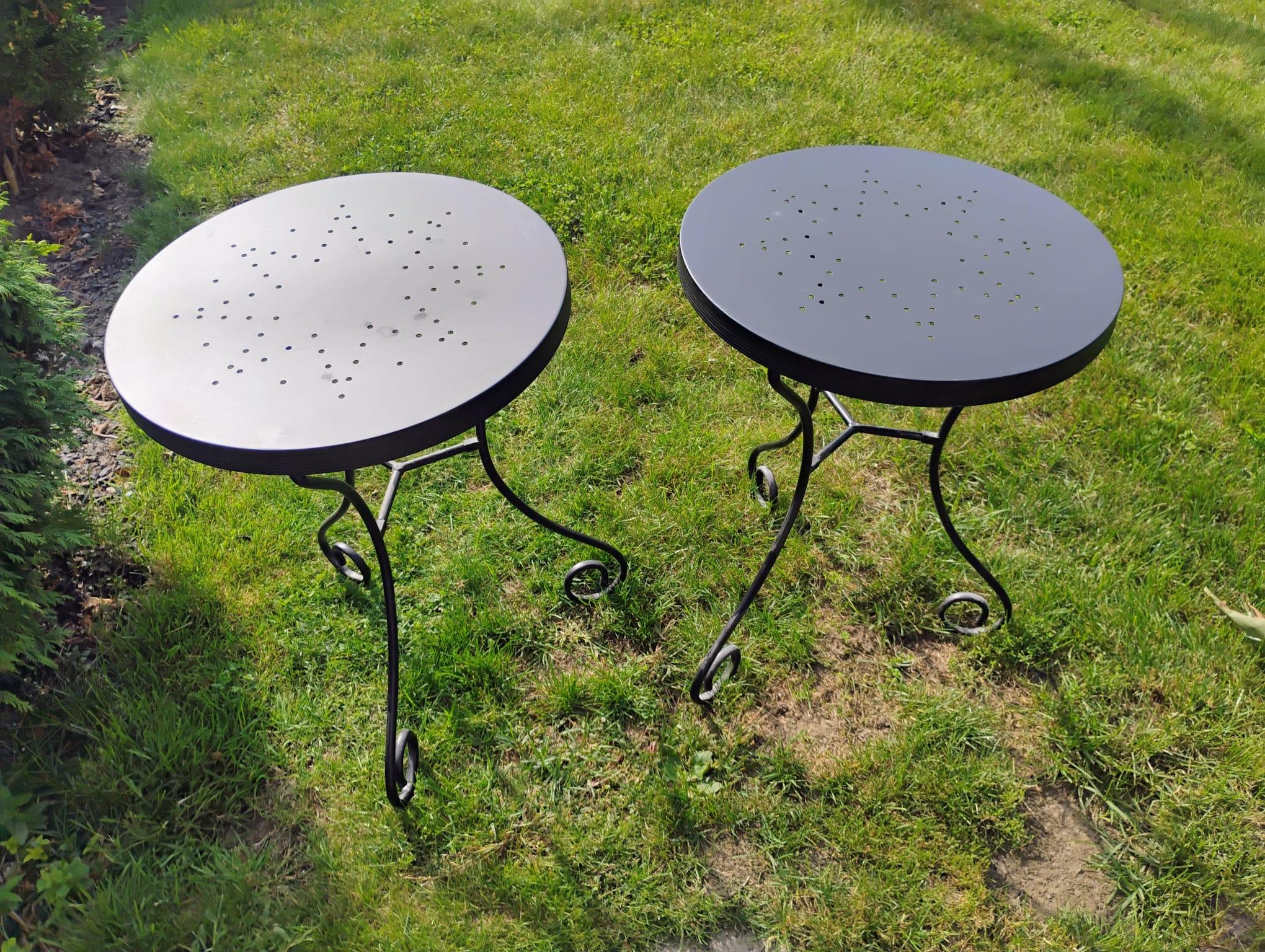 Black Steel Side Table/Stands Set of 2