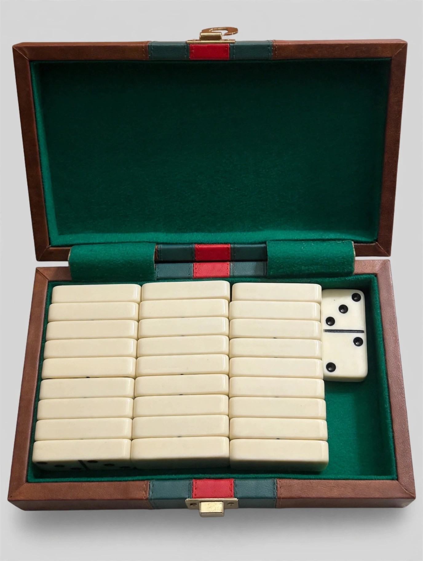 Vintage Domino Set Storage Box Classic Game Night - photo 3
