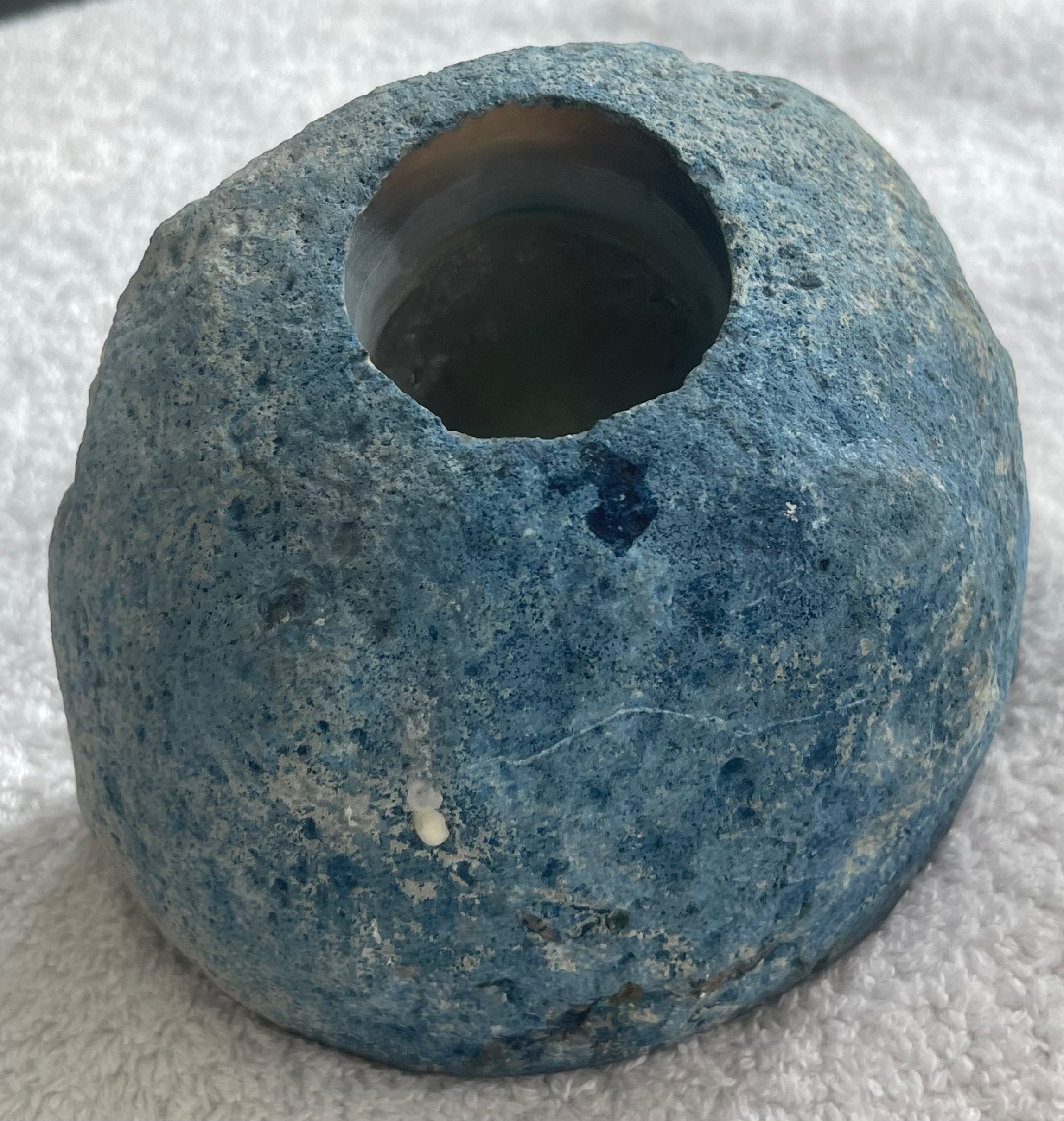 Polished Blue Agate Geode Votive Candle Holder - photo 5