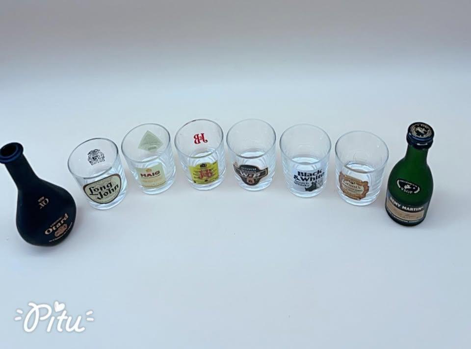 6 Whisky glasses  & bottles with  logos - photo 2
