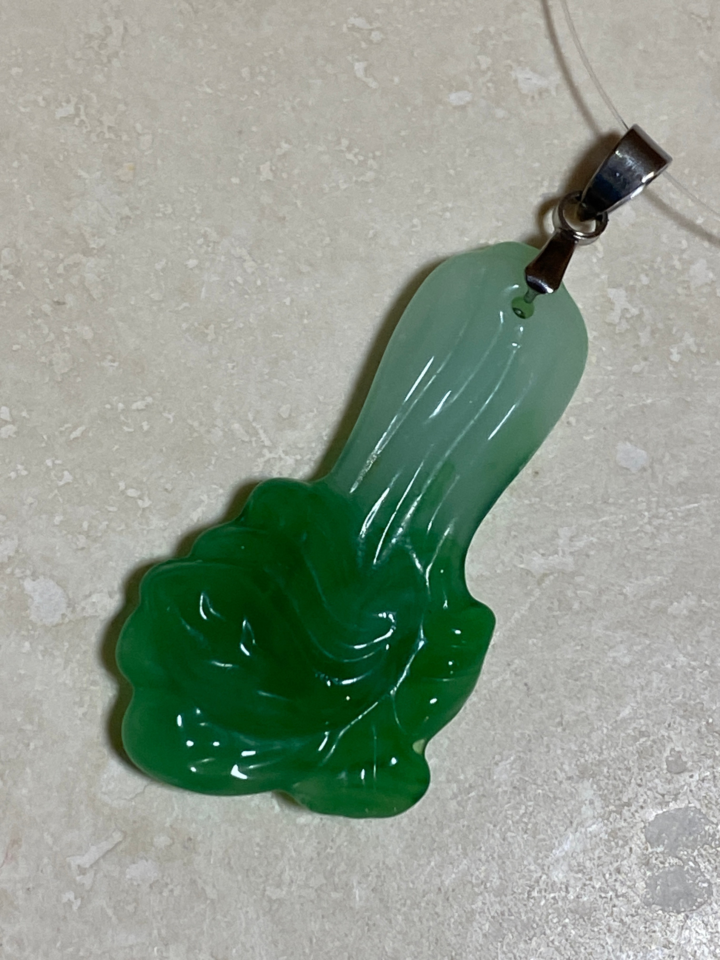 Cute Green Agate Vegetable Pendant - photo 4