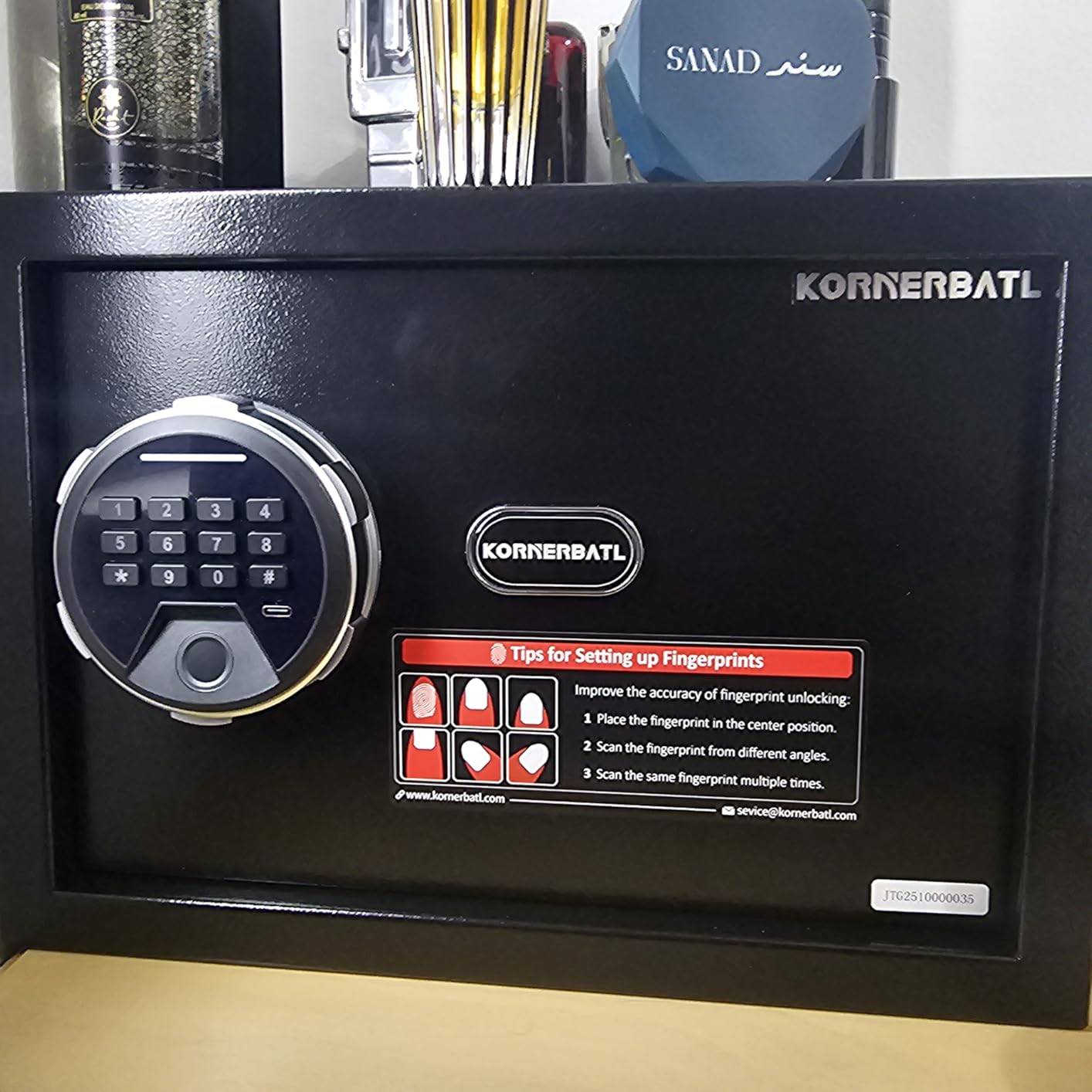 Smart Biometric Safe with Fingerprint Lock, Backlit Keypad, LED - photo 3