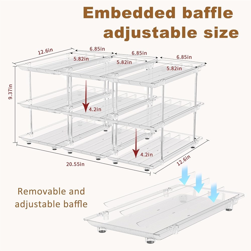 Jsyrjing 3-Tier Adjustable Cat Food Can Organizer – Clear - photo 2