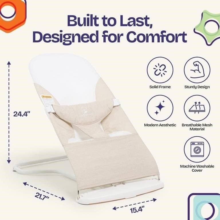 New ComfyBumpy Ergonomic Baby Bouncer Chair, Adjustable Height - photo 2
