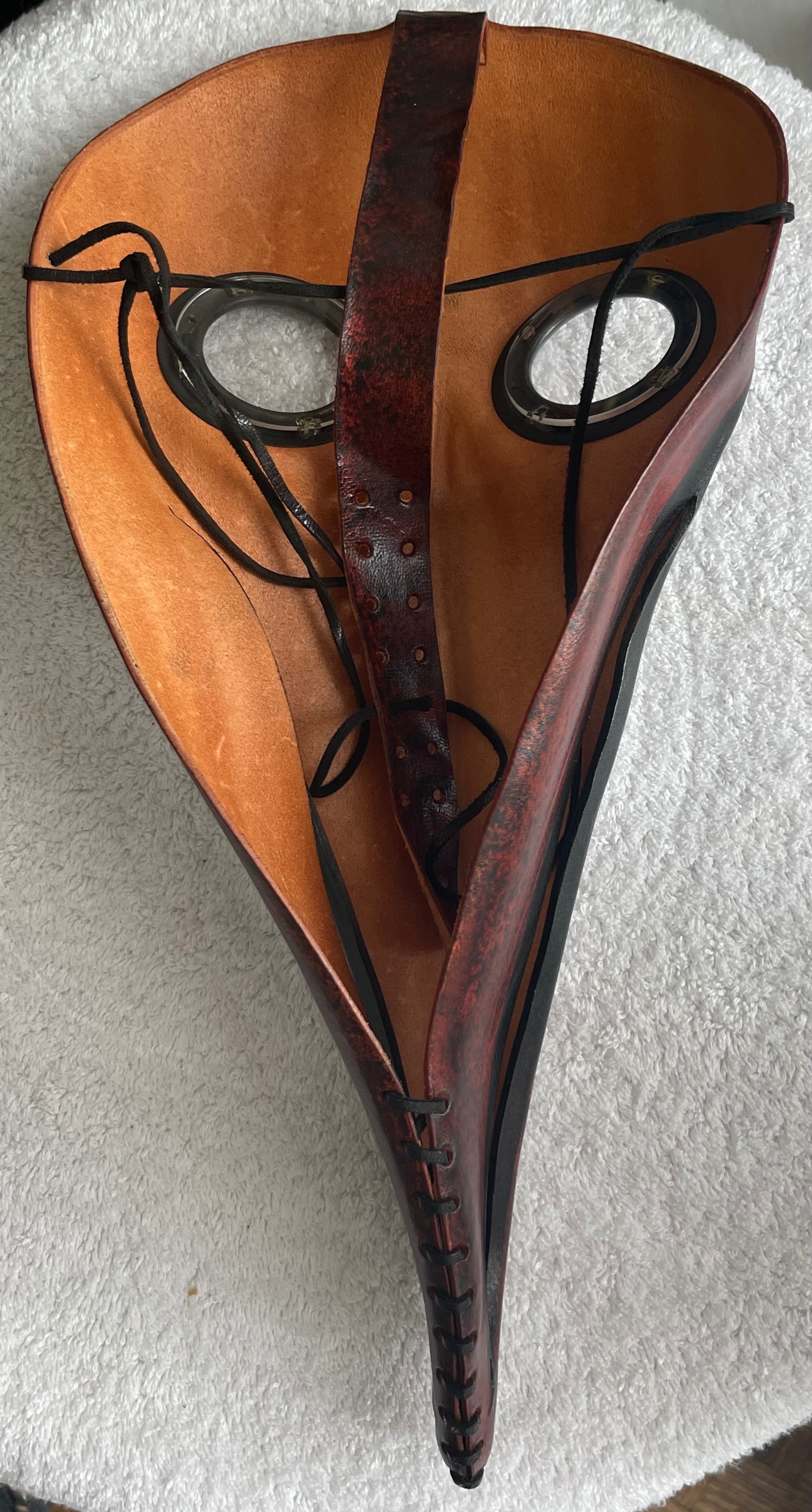 Real Leather Plague Doctor Mask - Halloween Costume - photo 3
