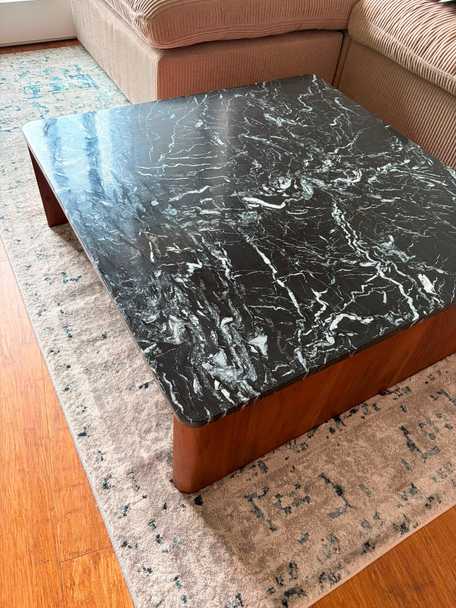 Sundays Marble Coffee Table - Black Marble Top, Walnut Base - photo 5